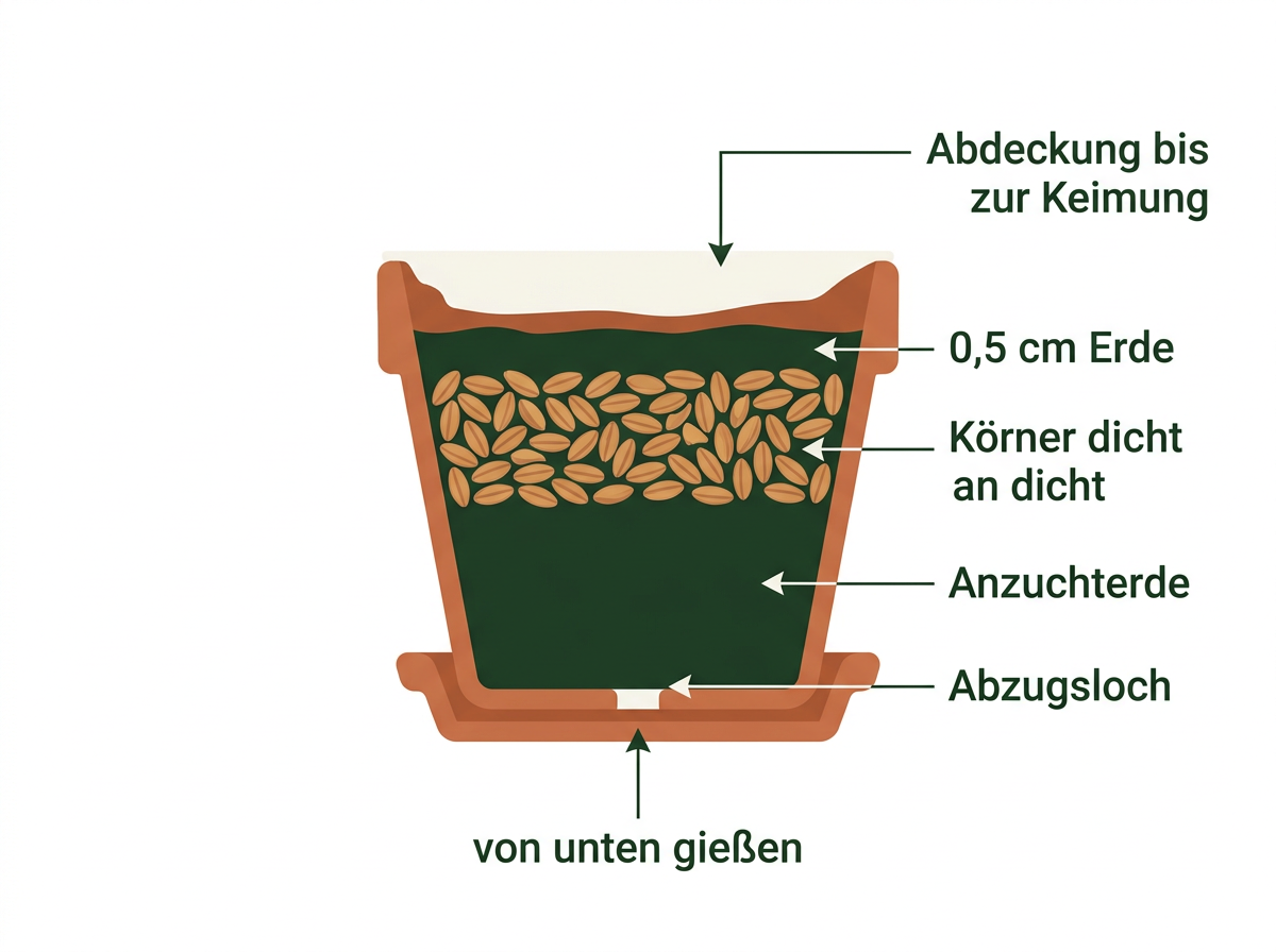 So wird Katzengras gesät: dicht, flach abgedeckt, feucht von unten