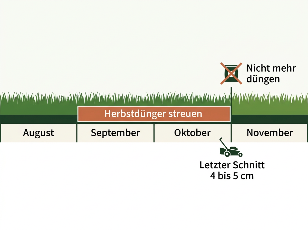Das Zeitfenster für die Herbstdüngung reicht von Anfang September bis Mitte Oktober.